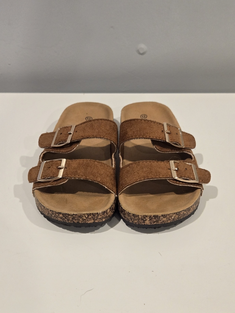 Double Buckle Suede Sandals